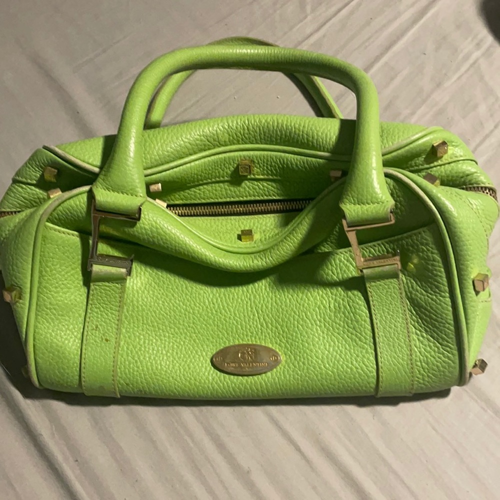 Green leather Lowe Valentini handbag